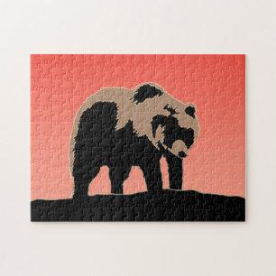 Grizzly Beer op zonsondergang - Originele Wildlife Legpuzzel