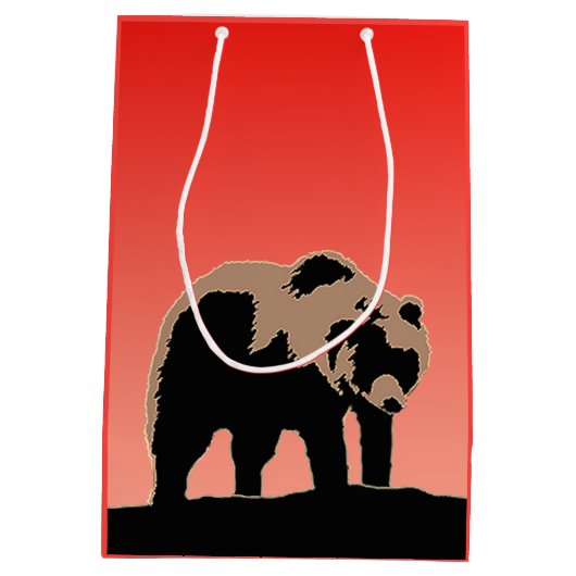 Grizzly Beer op zonsondergang - Originele Wildlife Medium Cadeauzakje (Achterkant)