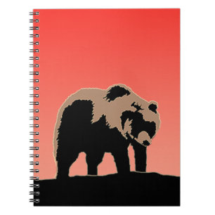 Grizzly Beer op zonsondergang - Originele Wildlife Notitieboek