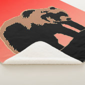 Grizzly Beer op zonsondergang - Originele Wildlife Sherpa Deken (3/4)