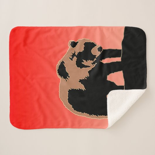 Grizzly Beer op zonsondergang - Originele Wildlife Sherpa Deken (Voorkant (horizontaal))