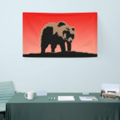 Grizzly Beer op zonsondergang - Originele Wildlife Spandoek (Beurs)