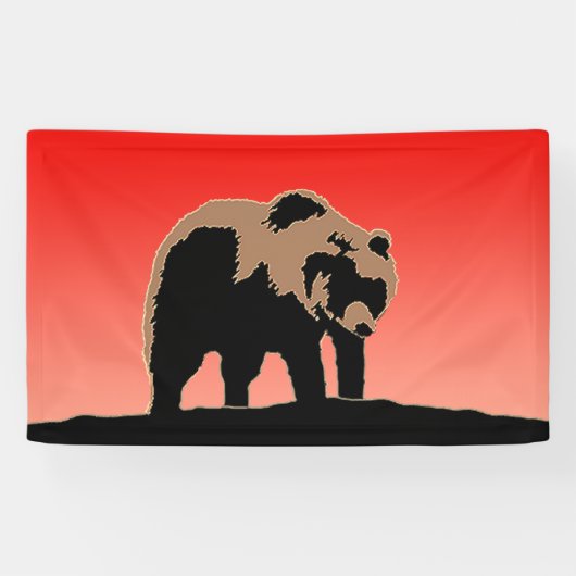 Grizzly Beer op zonsondergang - Originele Wildlife Spandoek (Horizontaal)