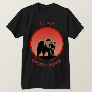 Grizzly Beer op zonsondergang - Originele Wildlife T-shirt