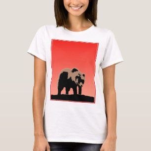 Grizzly Beer op zonsondergang - Originele Wildlife T-shirt