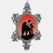 Grizzly Beer op zonsondergang - Originele Wildlife Tin Sneeuwvlok Ornament (Links)