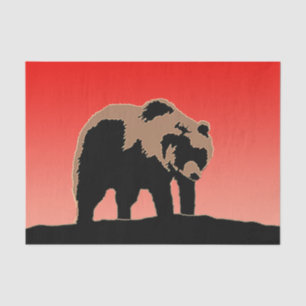 Grizzly Beer op zonsondergang - Originele Wildlife Tissuepapier