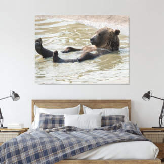 GRIZZLY BEER Opgespannen Canvasprint Canvas Afdruk