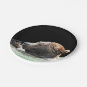 grizzly beer papier borden papieren bordje (Gekanteld)