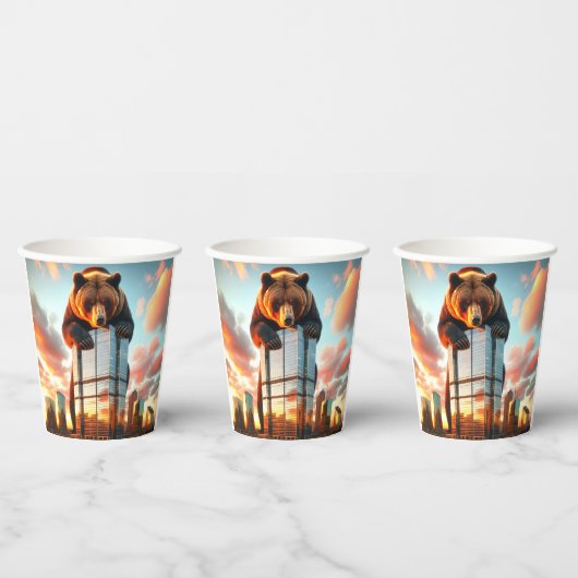 Grizzly Beer Papieren Bekers (Multi)