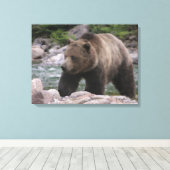 Grizzly Beer - Pastels Canvas Afdruk (Insitu (Houten vloer))