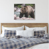 Grizzly Beer - Pastels Canvas Afdruk (Insitu (Slaapkamer))