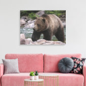 Grizzly Beer - Pastels Canvas Afdruk (Insitu (Woonkamer))