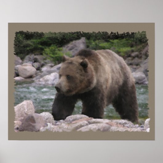Grizzly Beer - Pastels Poster (Voorkant)