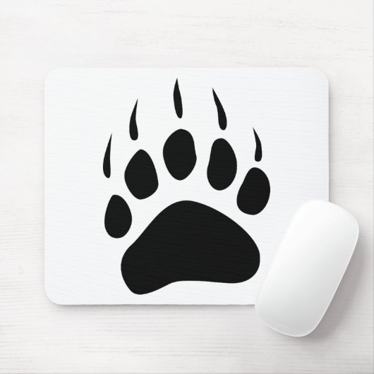 Grizzly Beer Paw Black Silhouette Mousepad Muismat (Met muis)