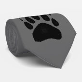 Grizzly Beer Paw Print Grijze stropdas (Opgerold)