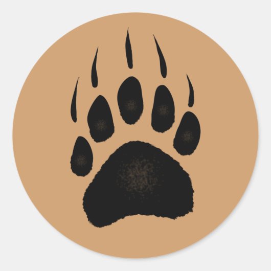 Grizzly Beer Pawprint Ronde Sticker (Voorkant)