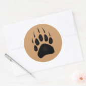 Grizzly Beer Pawprint Ronde Sticker (Envelop)