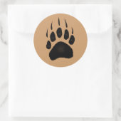 Grizzly Beer Pawprint Ronde Sticker (Tas)