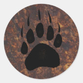 Grizzly Beer Pawprint Ronde Sticker (Voorkant)