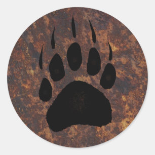 Grizzly Beer Pawprint Ronde Sticker