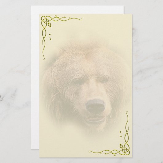 Grizzly Beer Personal Stationery Briefpapier (Voorkant / Achterkant)