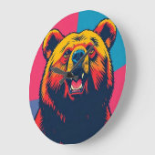 Grizzly Beer Pop Art Grote Klok (Hoek)