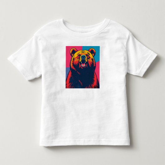 Grizzly Beer Pop Art Kinder Shirts (Voorkant)