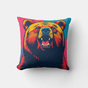 Grizzly Beer Pop Art Kussen
