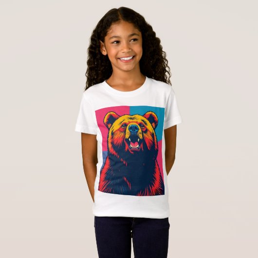 Grizzly Beer Pop Art T-shirt (Voorkant volledig)