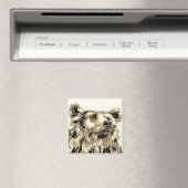 Grizzly beer pop kunst natuur bruin magneet (Insitu (Vaatwasser))
