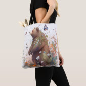Grizzly Beer Portret Dierenschilderij Wildlife Art Tote Bag (Dichtbij)