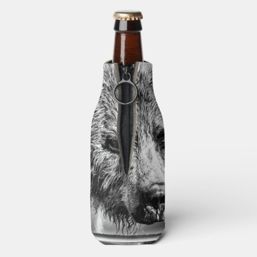 Grizzly beer portret flesjeskoeler (Fles Achterkant)