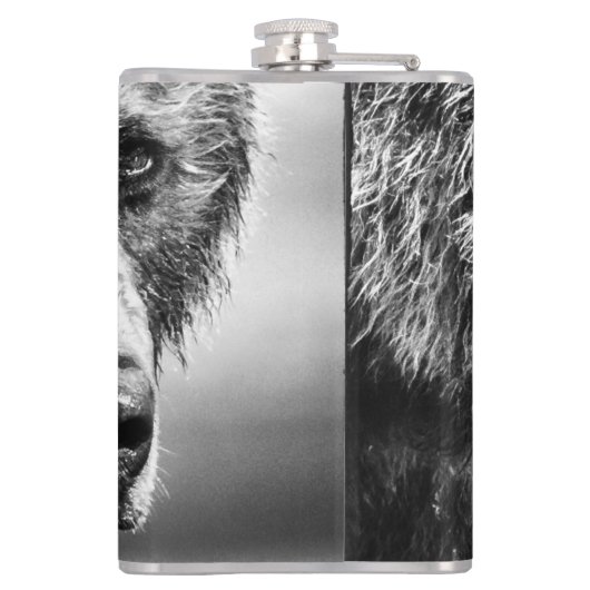 Grizzly beer portret heupfles (Achterkant)