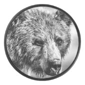 Grizzly beer portret hockey puck (Voorkant)