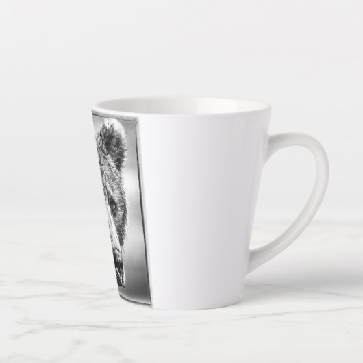 Grizzly beer portret latte mok (Rechts)