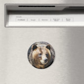 Grizzly Beer Portret Magneet (Insitu (Vaatwasser))