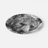 Grizzly beer portret papieren bordje (Gekanteld)