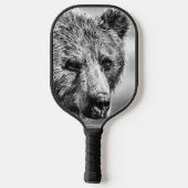 Grizzly beer portret pickleball paddle (Achterkant)