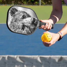 Grizzly beer portret pickleball paddle