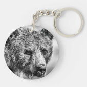 Grizzly beer portret sleutelhanger (Achterkant)