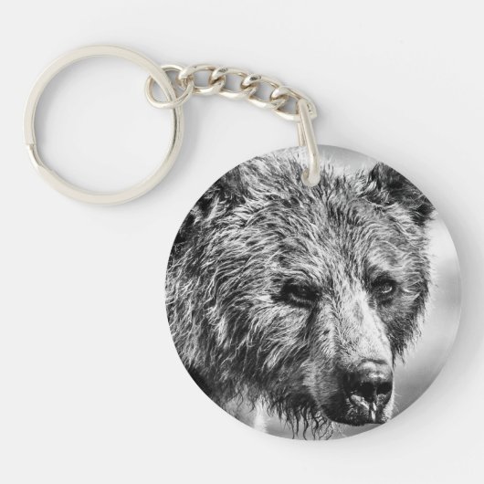 Grizzly beer portret sleutelhanger (Voorkant)