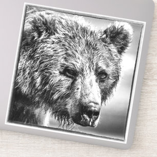 Grizzly beer portret sticker