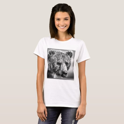Grizzly beer portret t-shirt (Voorkant volledig)