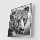 Grizzly beer portret vierkante klok (Hoek)