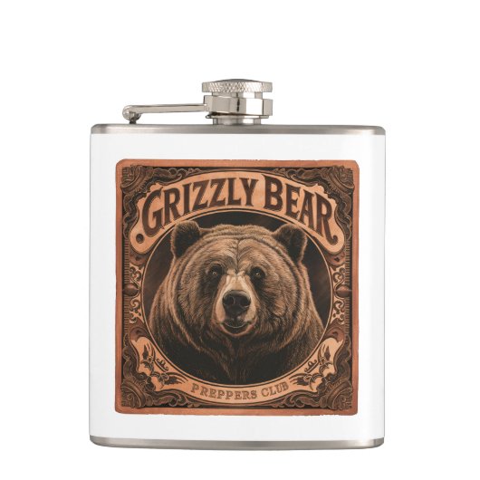 Grizzly Beer Preppers Club Heupfles (Voorkant)