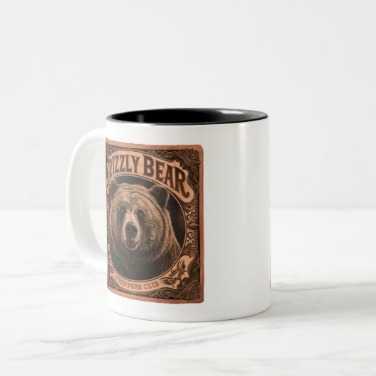 Grizzly Beer Preppers Club Tweekleurige Koffiemok (Voorkant links)