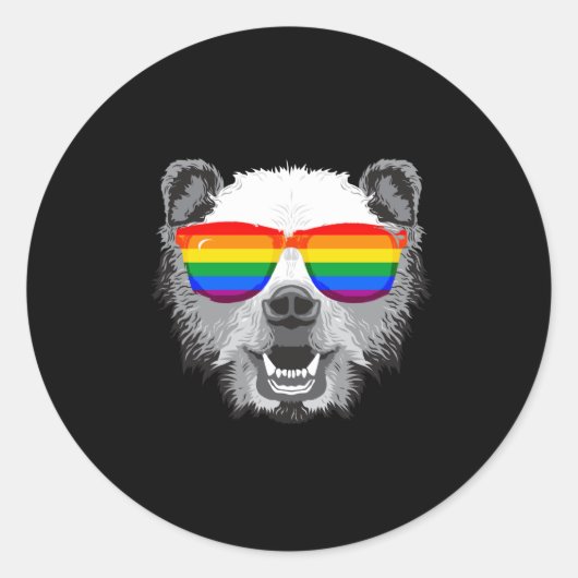 Grizzly Beer Pride Ronde Sticker (Voorkant)