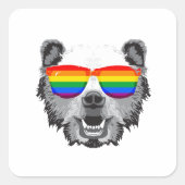 Grizzly Beer Pride Vierkante Sticker (Voorkant)