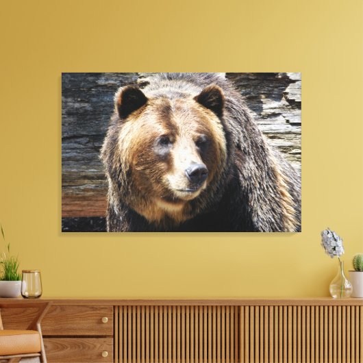 Grizzly Beer profiel verpakt canvas print (Insitu (Woonkamer))